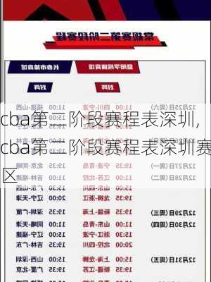 cba第二阶段赛程表深圳,cba第二阶段赛程表深圳赛区