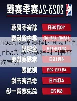 nba新赛季赛程时间表查询,nba新赛季赛程时间表查询官网